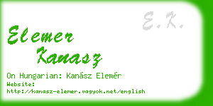 elemer kanasz business card